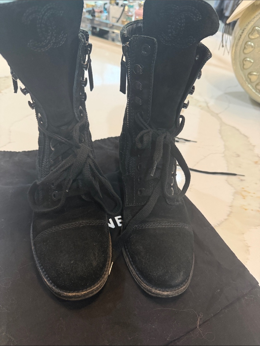 Chanel combat boots